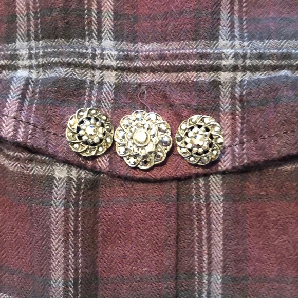 Paige Purple Flannel Shirt w/ Embellishments - Picture 3 of 9